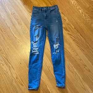 American Eagle Distressed Ne(x)t Level Stretch Curvy Hi-Rise Jegging